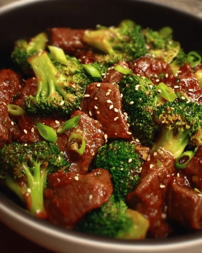 Beef and broccoli stir fry served in a bowl with rice and vegetables.