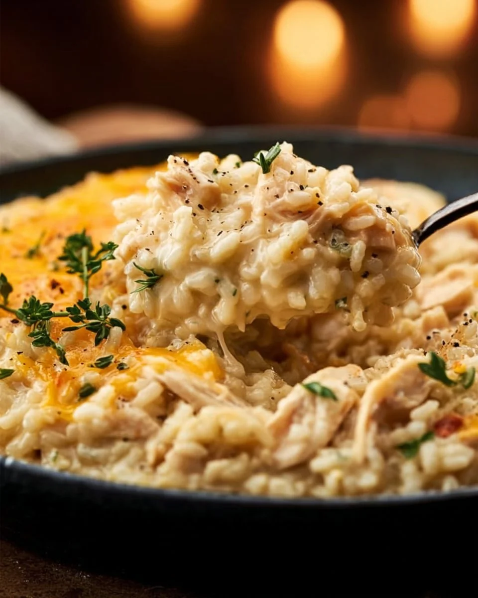 Cheesy Chicken and Rice Crockpot