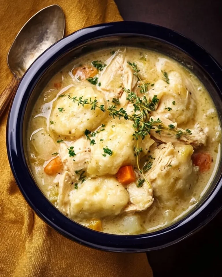 A bowl of Crockpot chicken and dumplings, a comforting meal for every occasion.