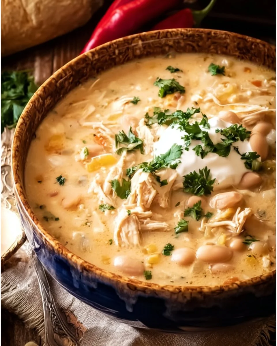 Crockpot Creamy White Chicken Chili