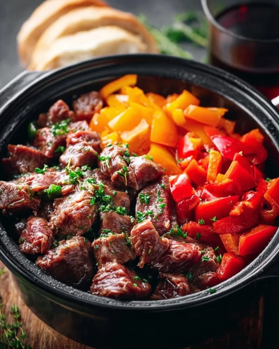 Easy Slow Cooker Pepper Steak