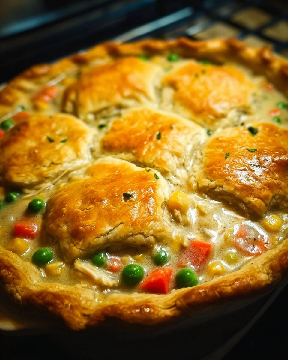 Delicious slow cooker chicken pot pie with flaky crust and hearty filling