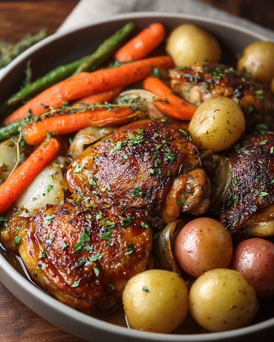 Slow Cooker Honey Garlic Chicken and Vegetables