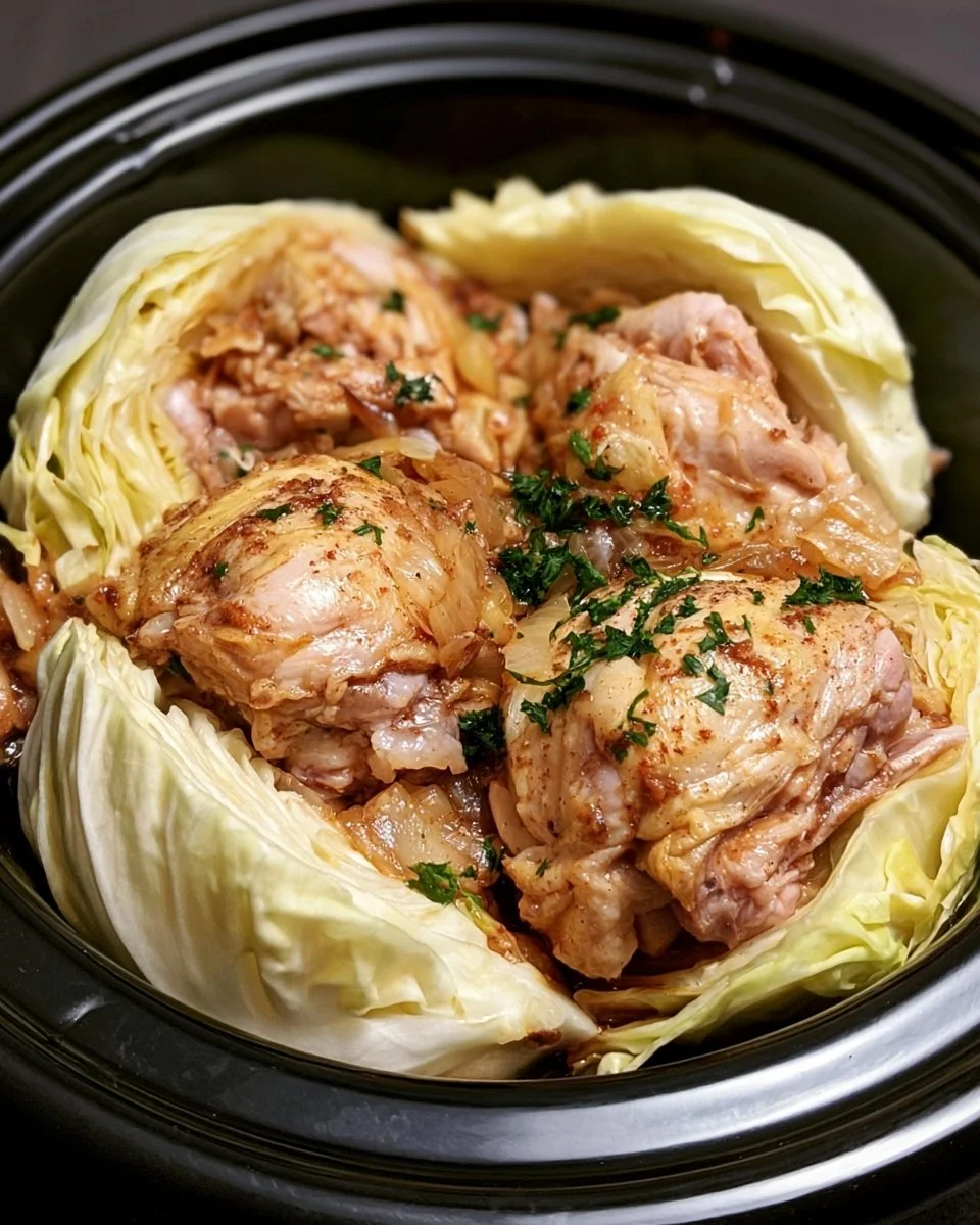 3-Ingredient Chicken and Cabbage Dinner served on a plate