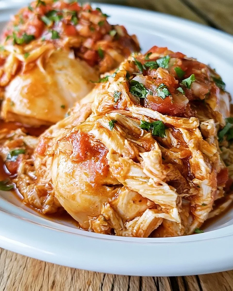 Slow cooker salsa chicken recipe with three ingredients