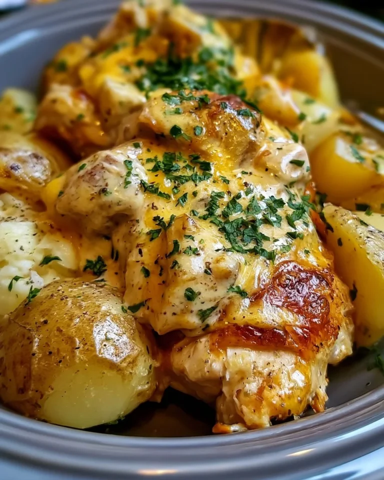 Cheesy Ranch Chicken One-Pot Potatoes dish served in a bowl