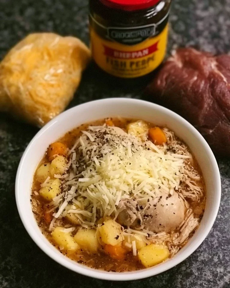 Delicious one-pot crockpot chicken dinner ready to be served