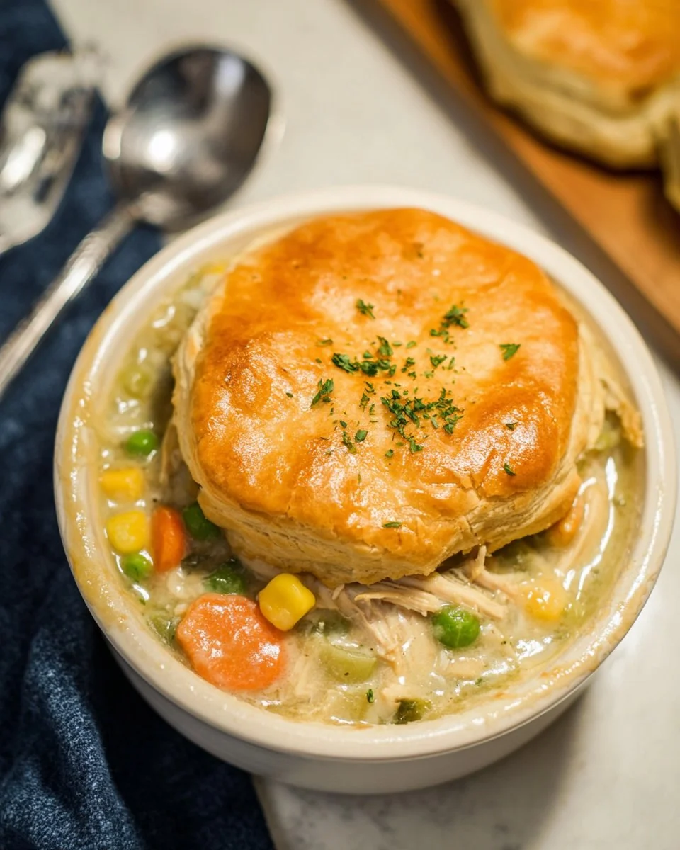 Delicious Chicken Pot Pie made in a Crock Pot with vegetables and tender chicken