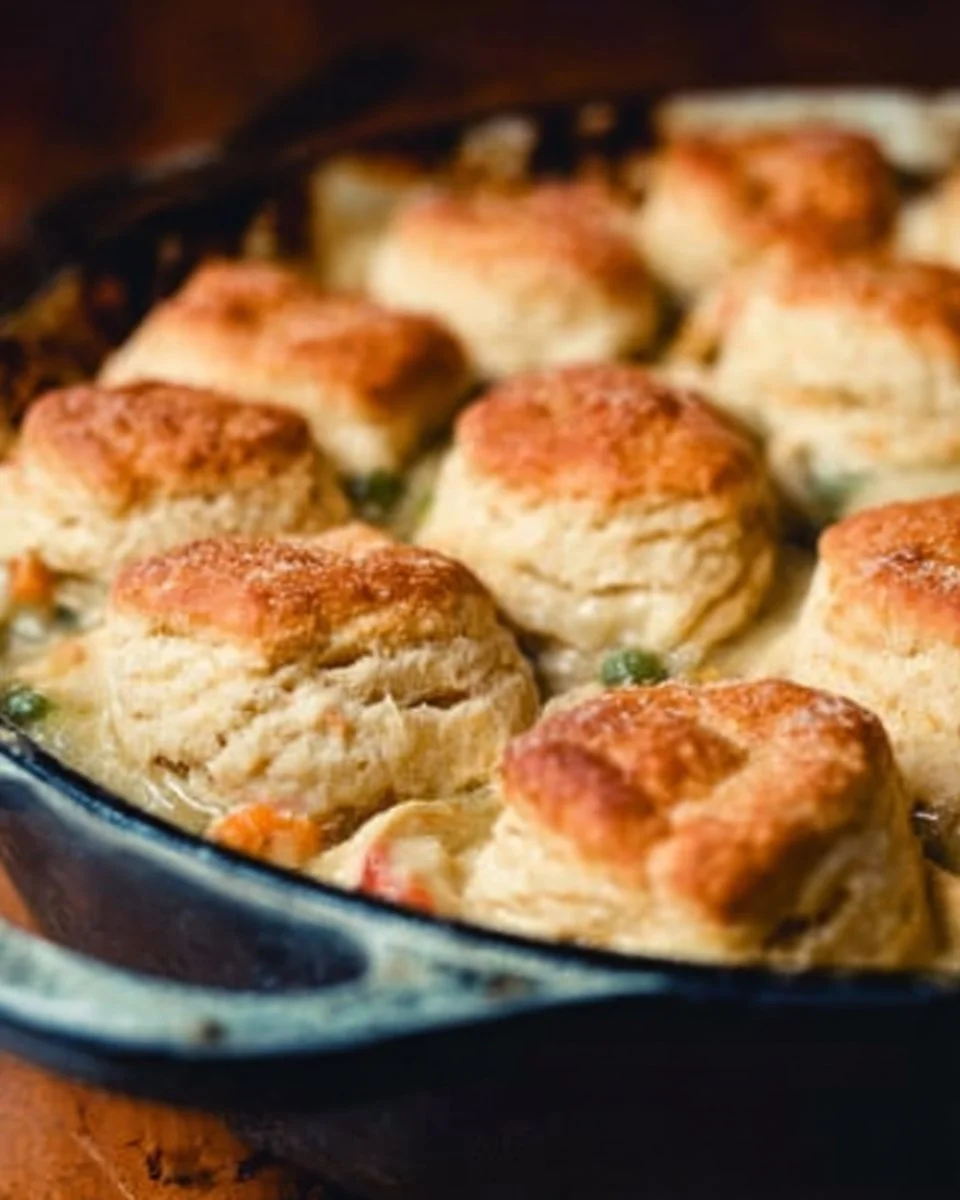 Chicken Pot Pie with Biscuits