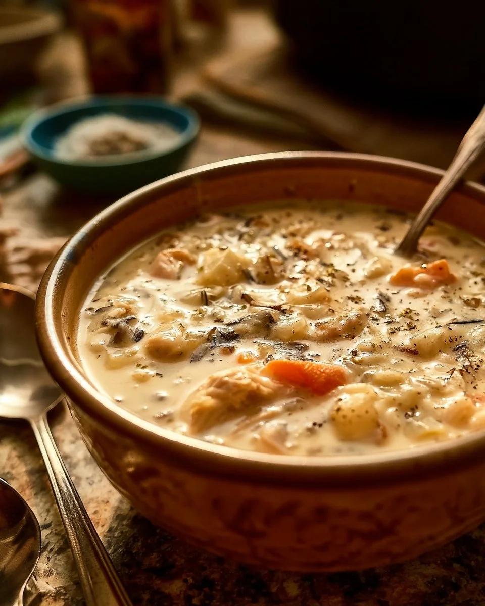 Creamy Crockpot Chicken Wild Rice Soup