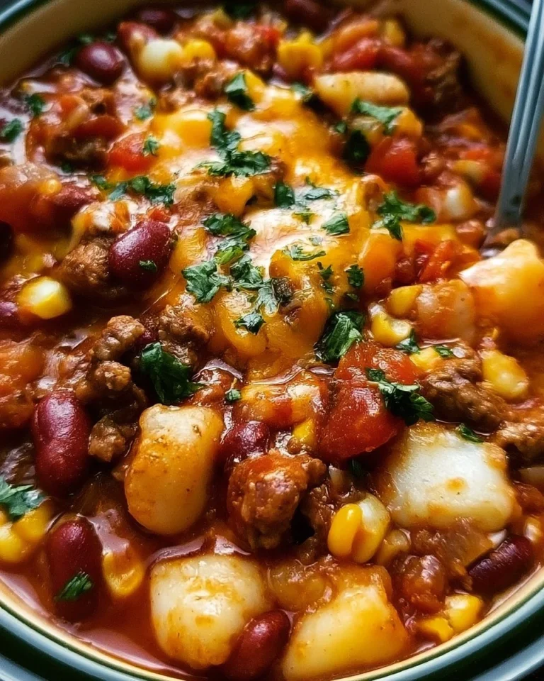 Delicious cowboy casserole served in a slow cooker for family dinner
