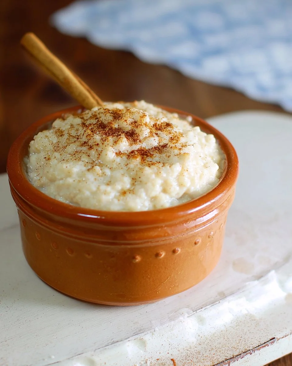 Delicious Crock Pot rice pudding served in a bowl with cinnamon