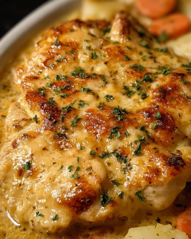 Crockpot Cheesy Ranch Chicken served in a bowl with herbs and spices