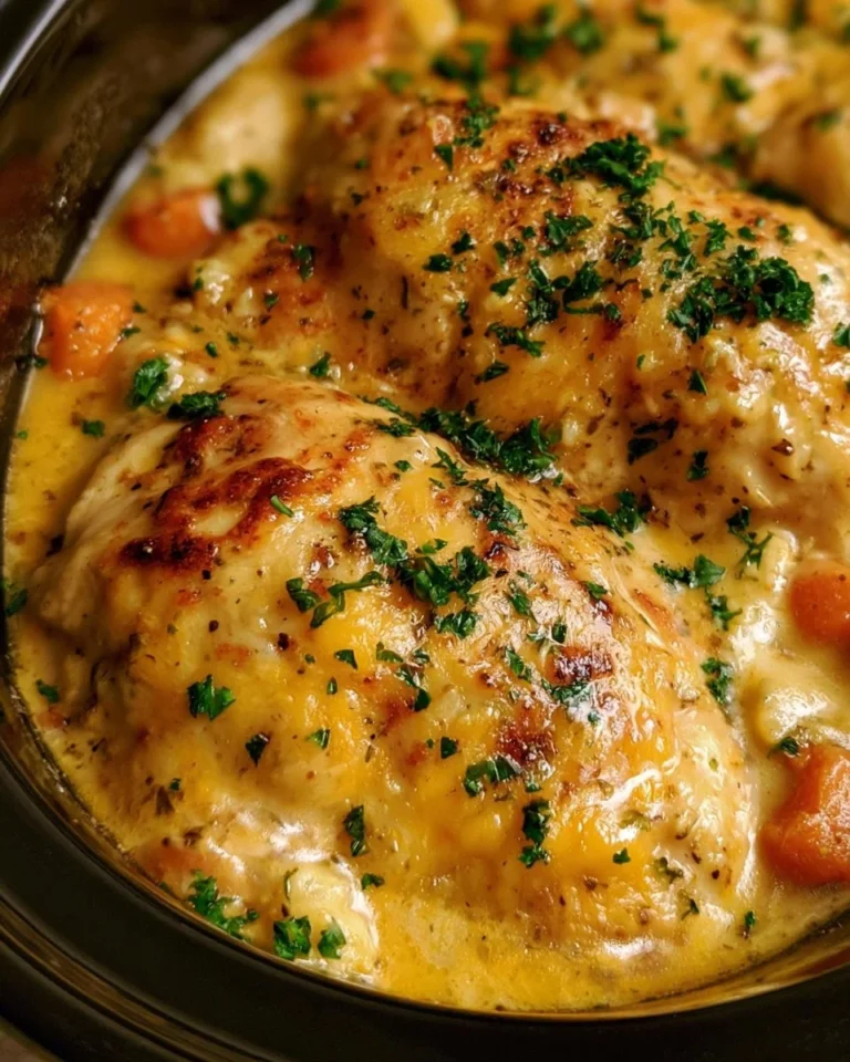 Crockpot Cheesy Ranch Chicken served with vegetables