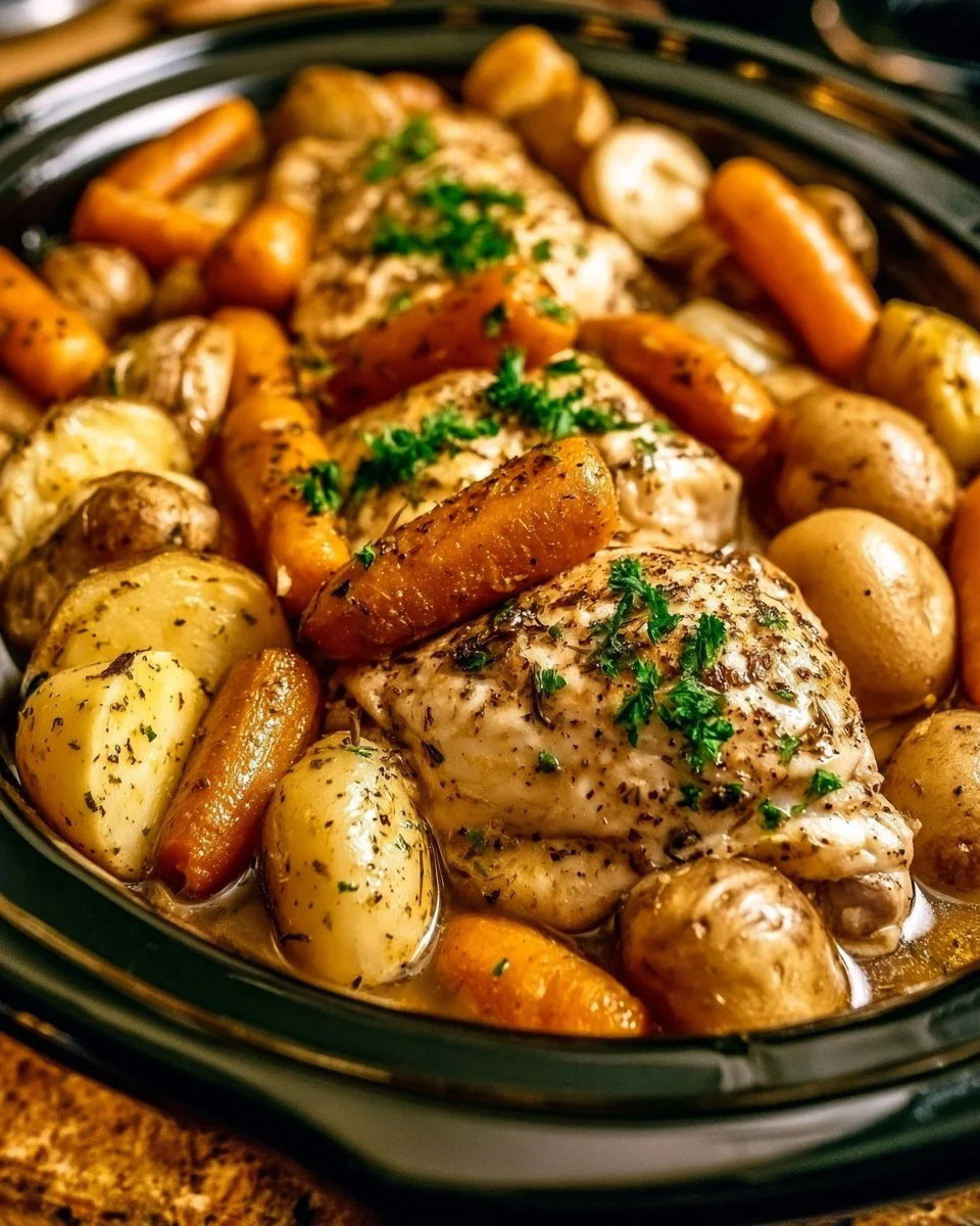 Easy Crockpot Garlic Herb Chicken & Veggies for Cozy Nights