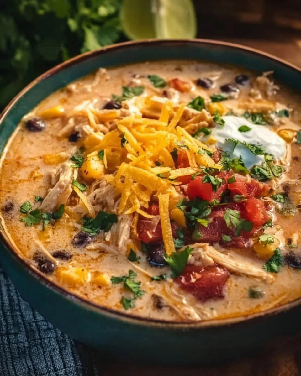 Crockpot Creamy Chicken Taco Soup