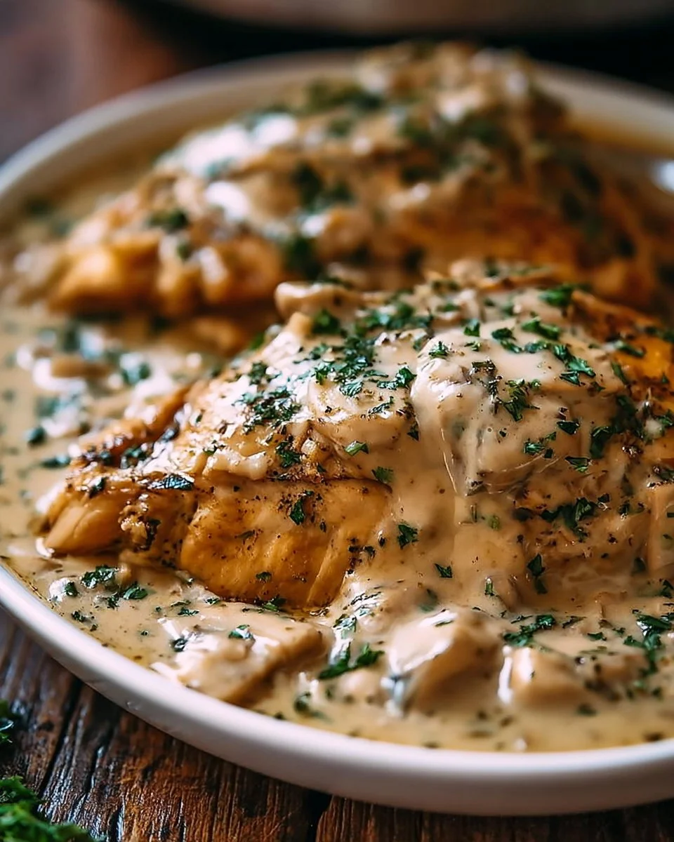 Easy Crockpot Chicken with Creamy Gravy