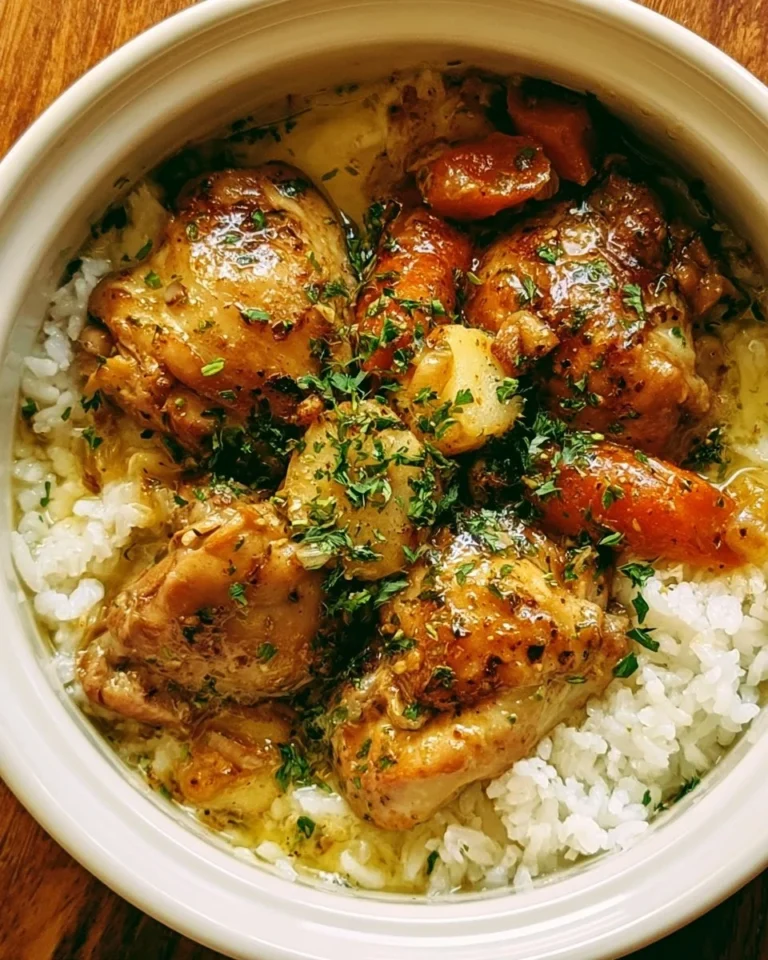Delicious crockpot garlic butter chicken served with herbs and spices