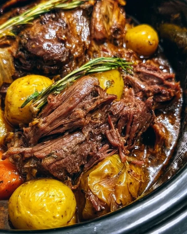 Delicious Crockpot Mississippi Pot Roast served with vegetables