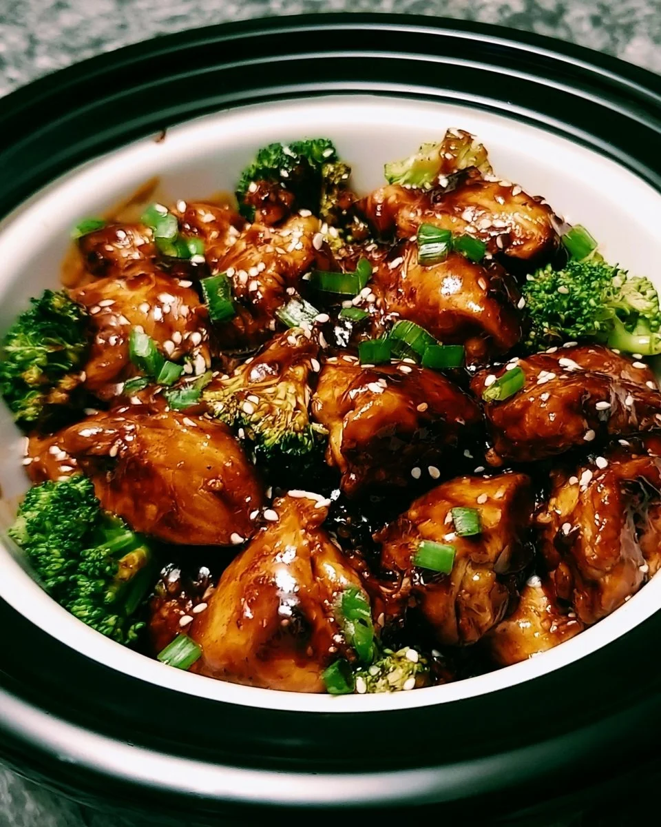 Delicious 5-ingredient Crockpot Teriyaki Chicken ready to serve