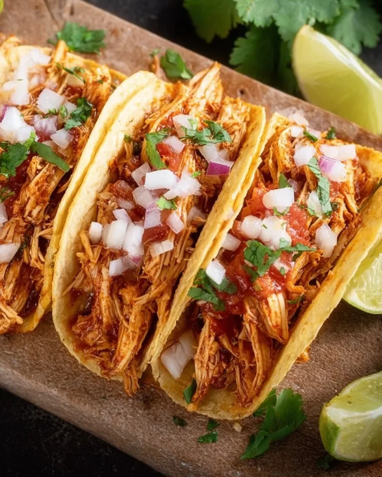 Crockpot chicken tacos served with fresh toppings in a bowl
