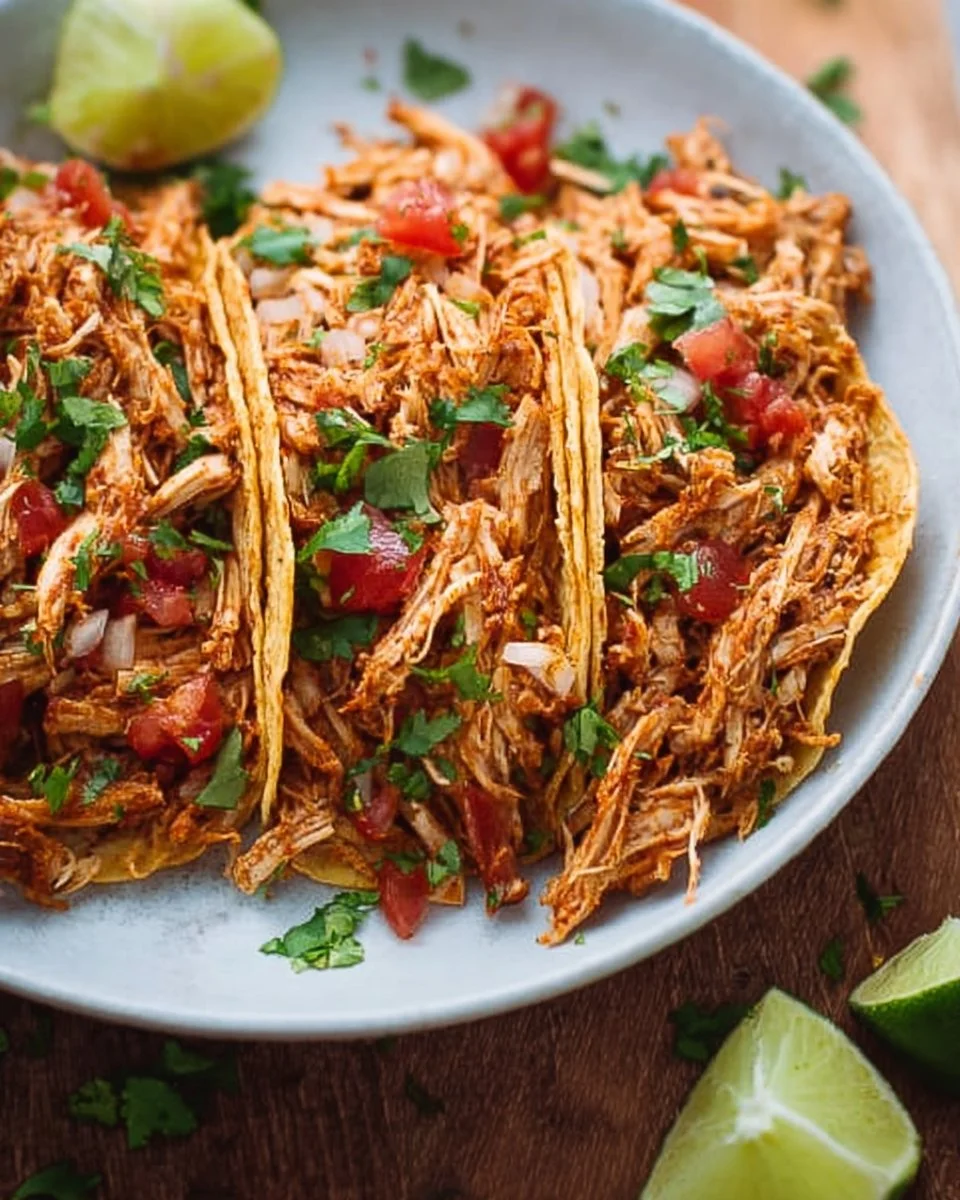 Delicious Crockpot Chicken Tacos | Shredded Chicken Taco Meat Crock Pot, Chicken Tacos Recipe, Crockpot Dinners
