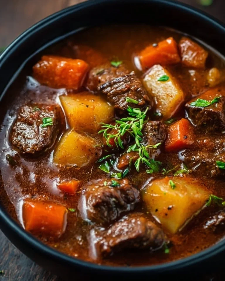 Delicious crock pot beef stew with tender meat and vegetables