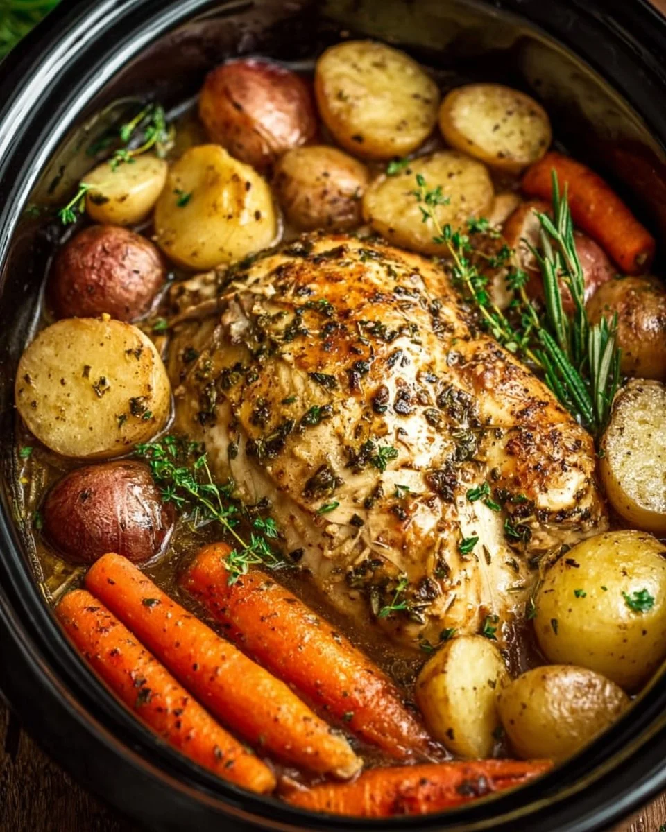 Easy Crockpot Garlic Herb Chicken & Veggies for Cozy Nights