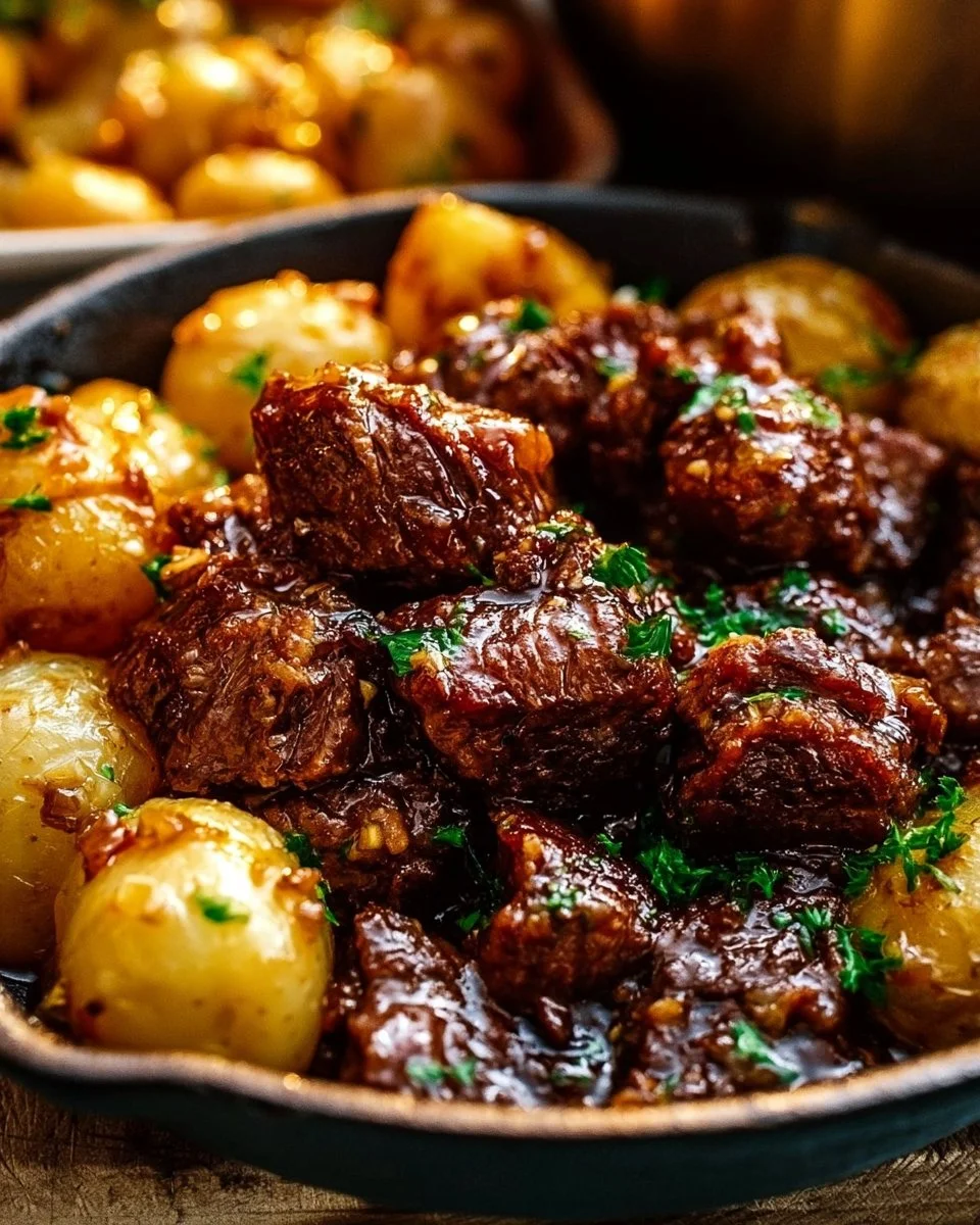 Garlic Butter Beef Bites with Potatoes