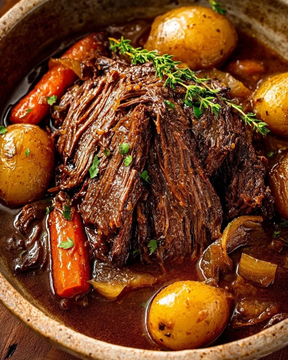 Hearty Slow Cooker Pot Roast with Rich Gravy