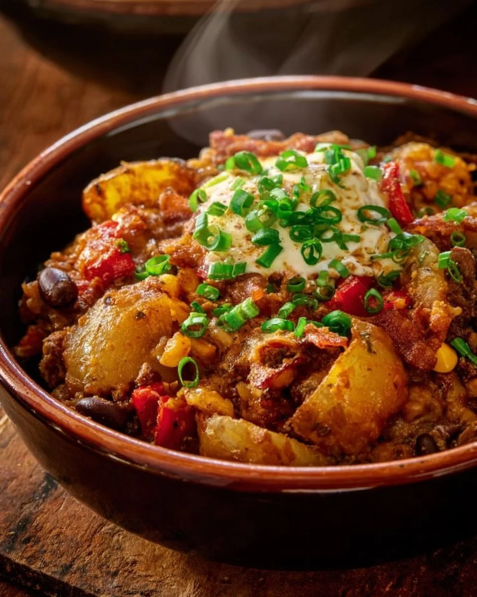 High Protein Crock Pot Cowboy Casserole