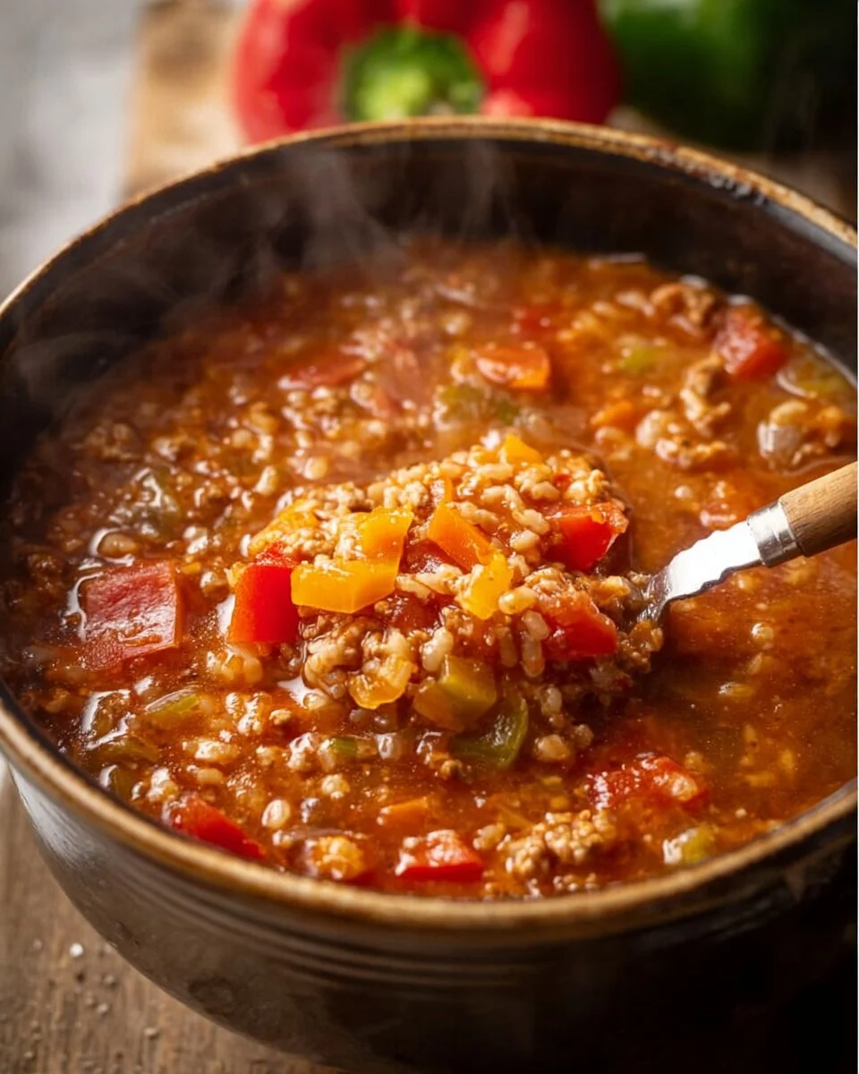 High Protein Stuffed Pepper Soup