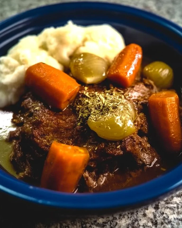 Instant Pot Mississippi Roast served with vegetables in a bowl