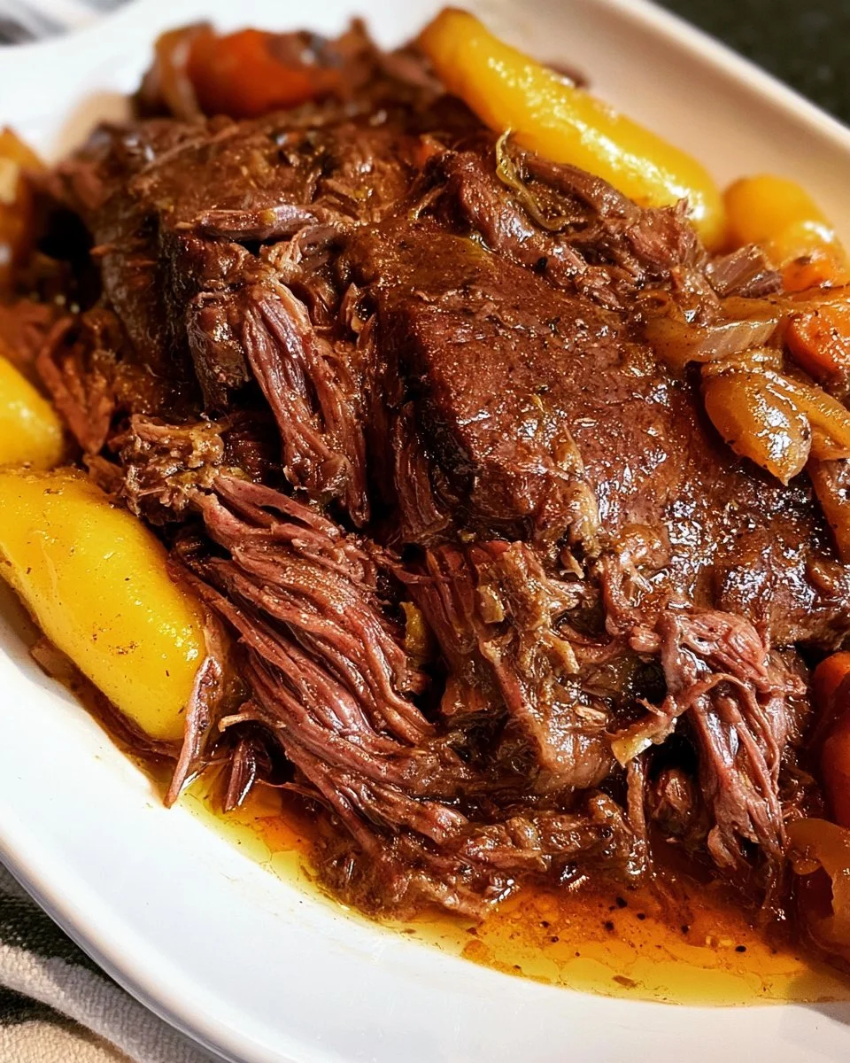 Delicious Mississippi Pot Roast served with sides for a family dinner.
