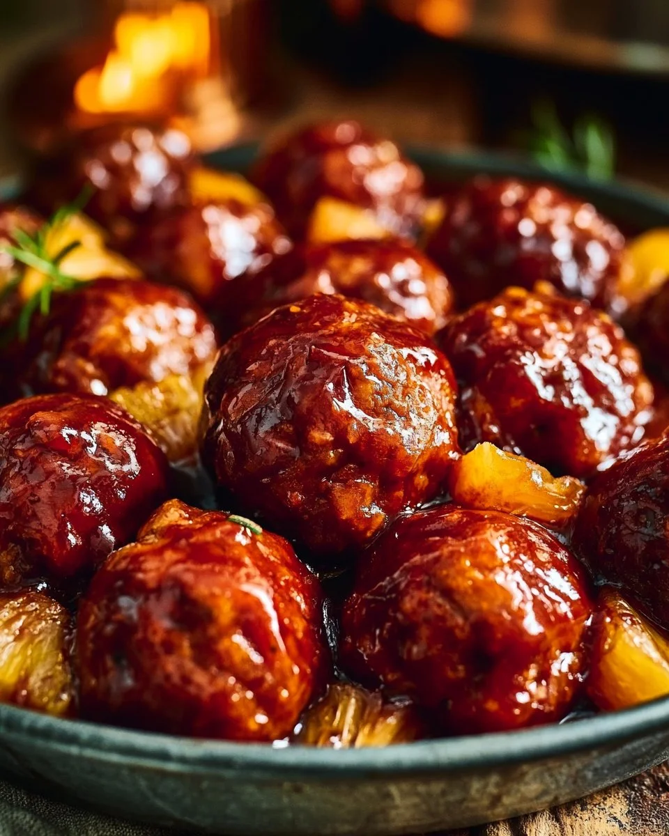 Slow Cooker Pineapple Barbecue Meatballs