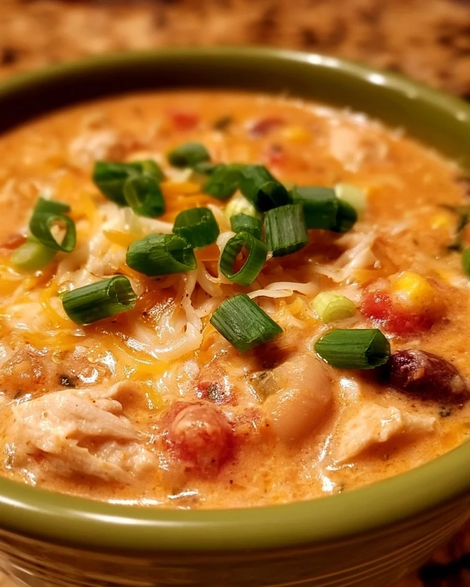 Slow Cooker Cheesy Chicken Chili