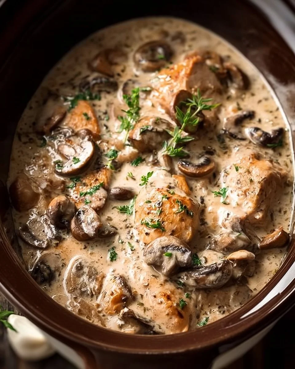 Slow Cooker Mushroom Chicken