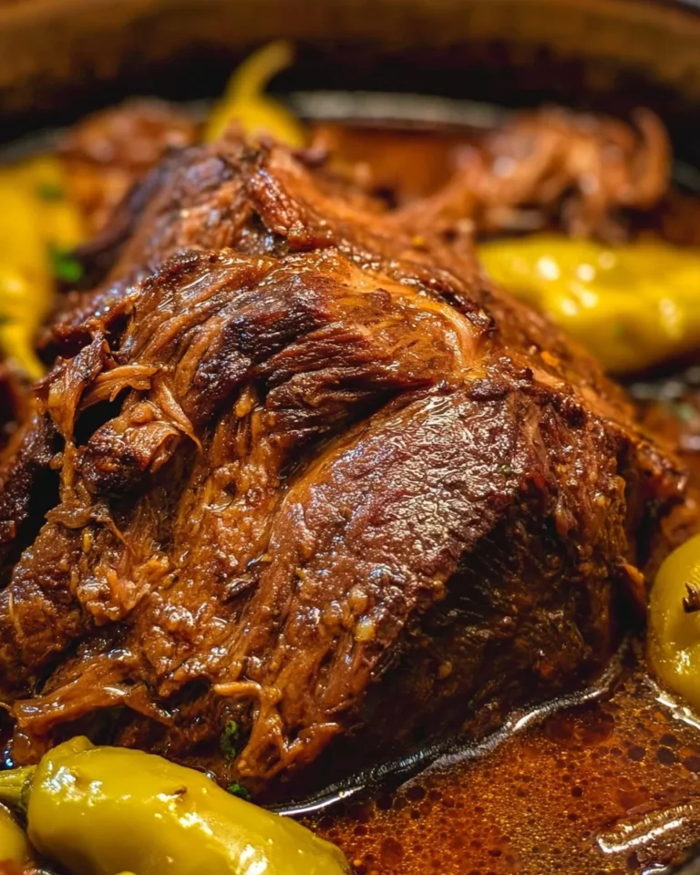Delicious slow cooker ranch beef served with fresh vegetables.