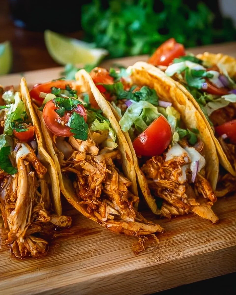 Slow Cooker Shredded Chicken Tacos