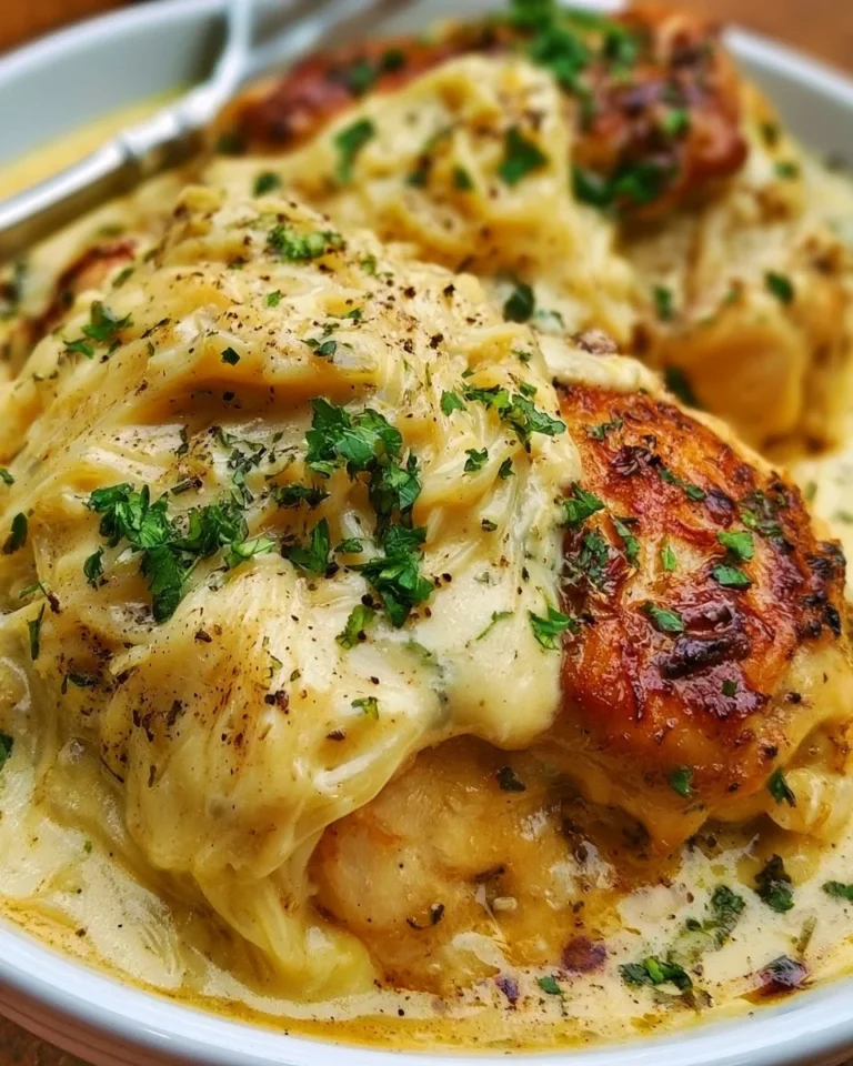 10-Ingredient Crock Pot Angel Chicken recipe with creamy sauce and chicken