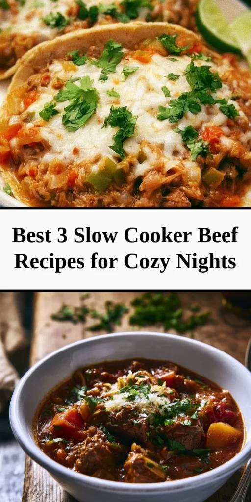 Three delicious slow cooker beef dishes for a cozy dinner night