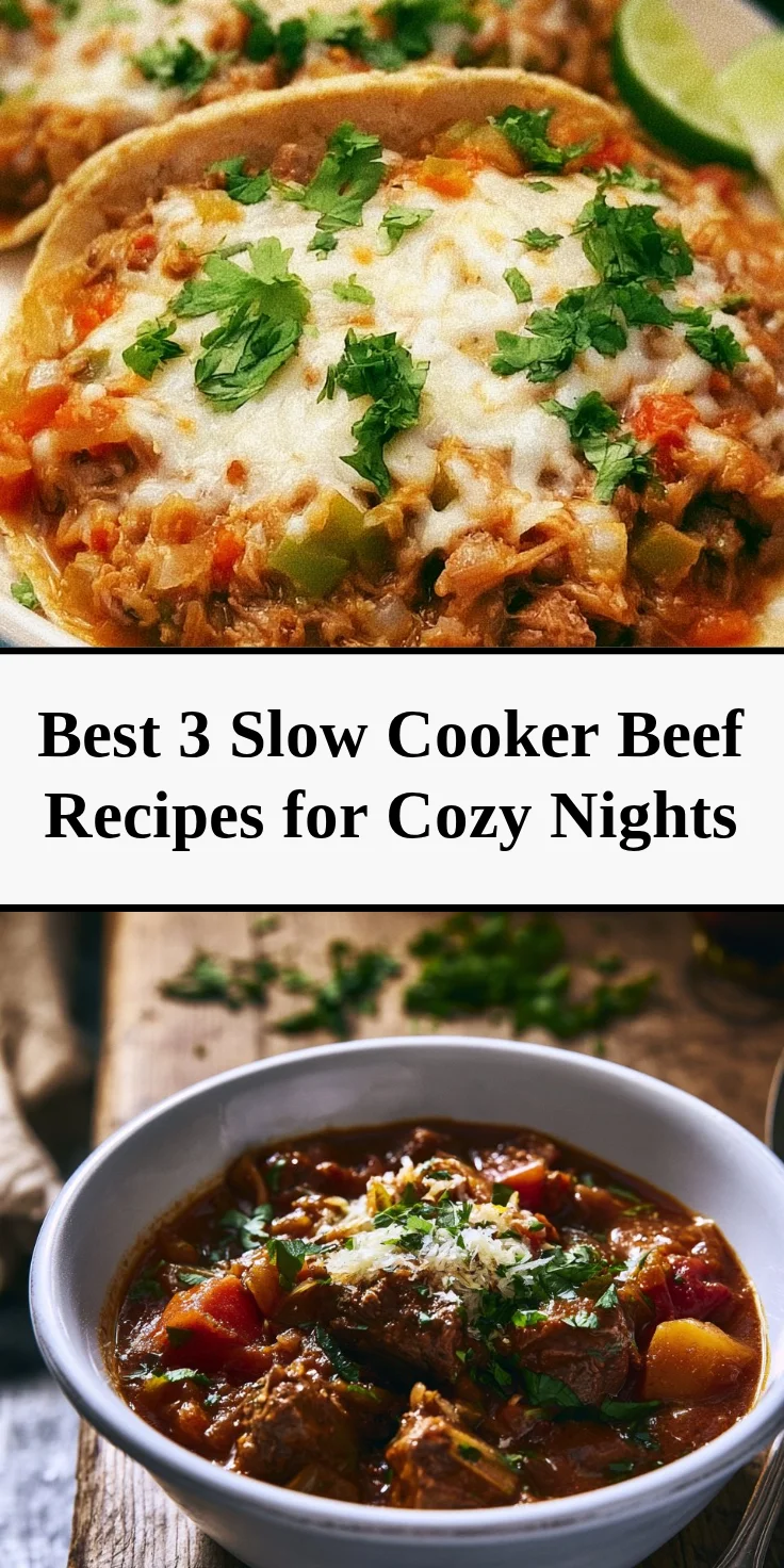 Three delicious slow cooker beef dishes for a cozy dinner night