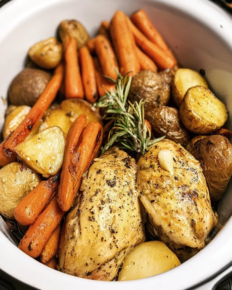 Delicious cozy comfort slow cooker dinner served in a bowl