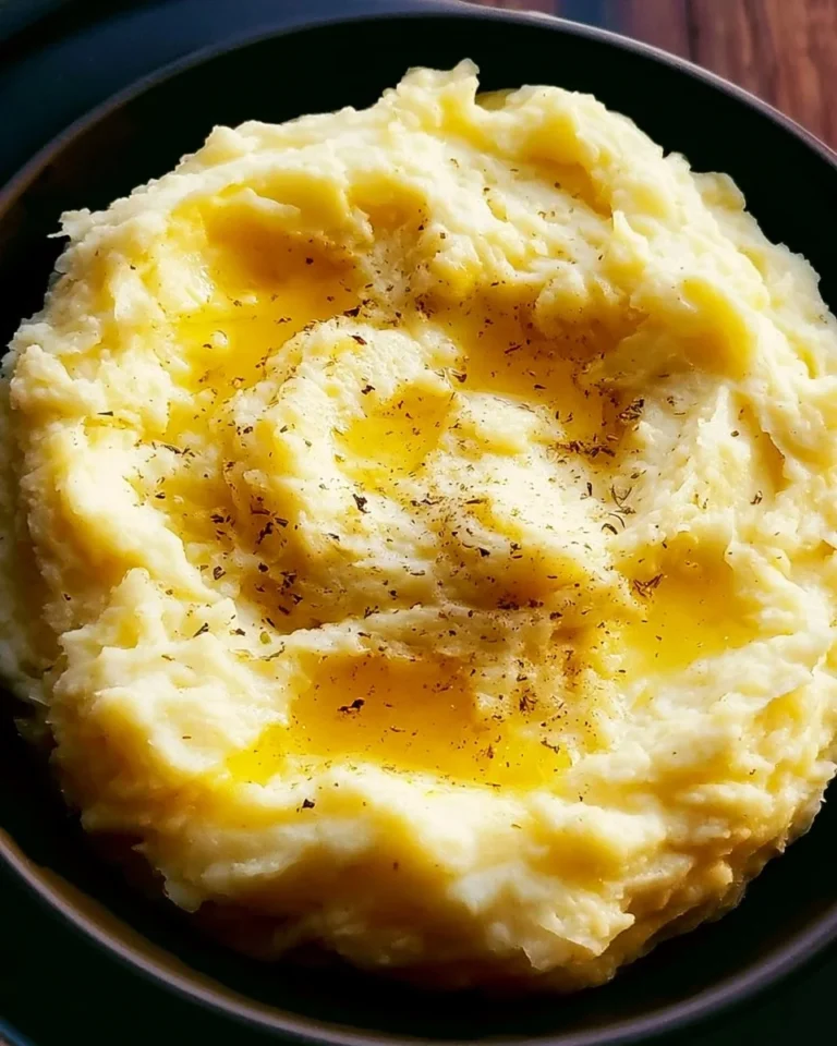 Creamy slow cooker mashed potatoes served with butter and herbs
