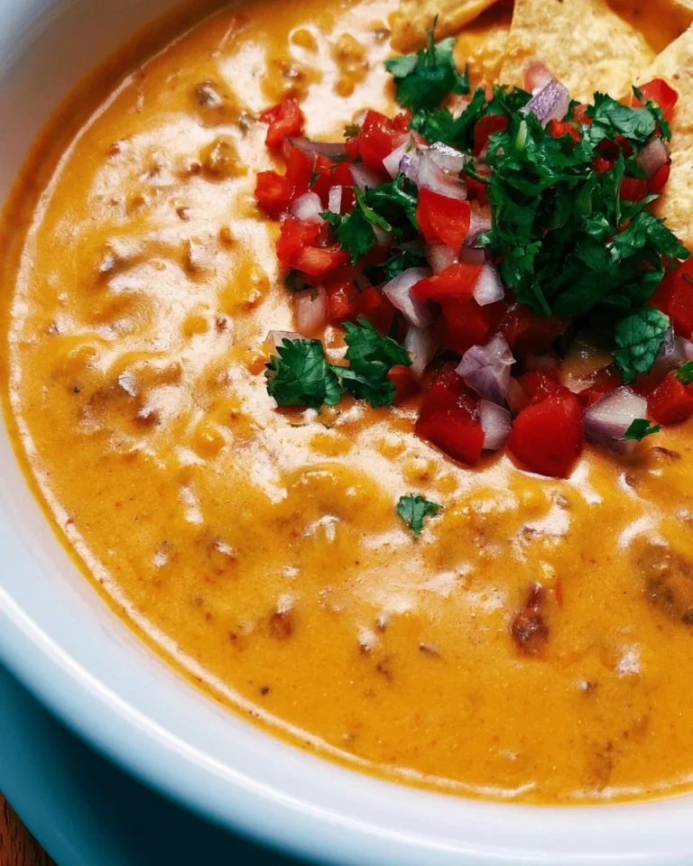 Crockpot cheese dip made with Velveeta and chili served in a bowl