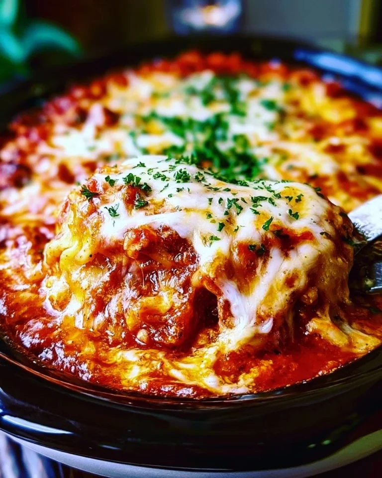 Delicious Crockpot Lasagna served in a bowl, perfect for easy weeknight dinners.