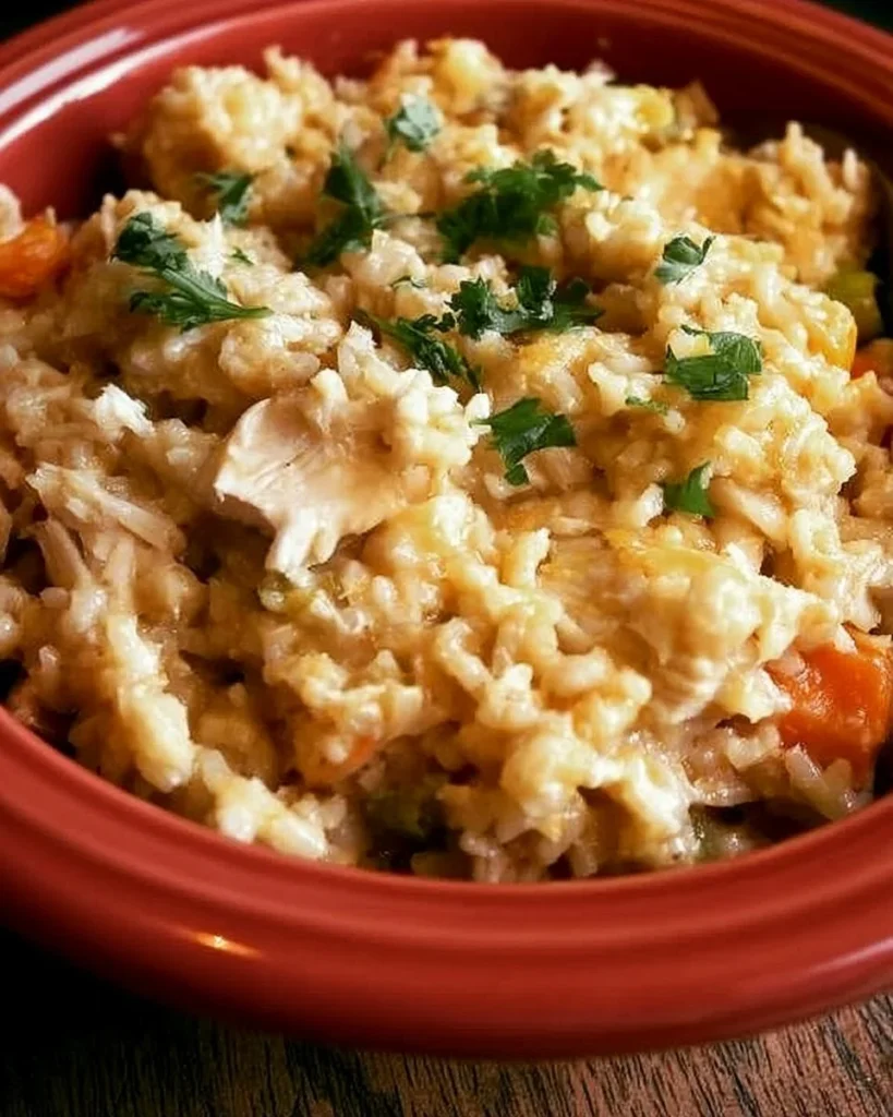 Delicious Easy Crock Pot Chicken and Rice Dish Ready to Serve
