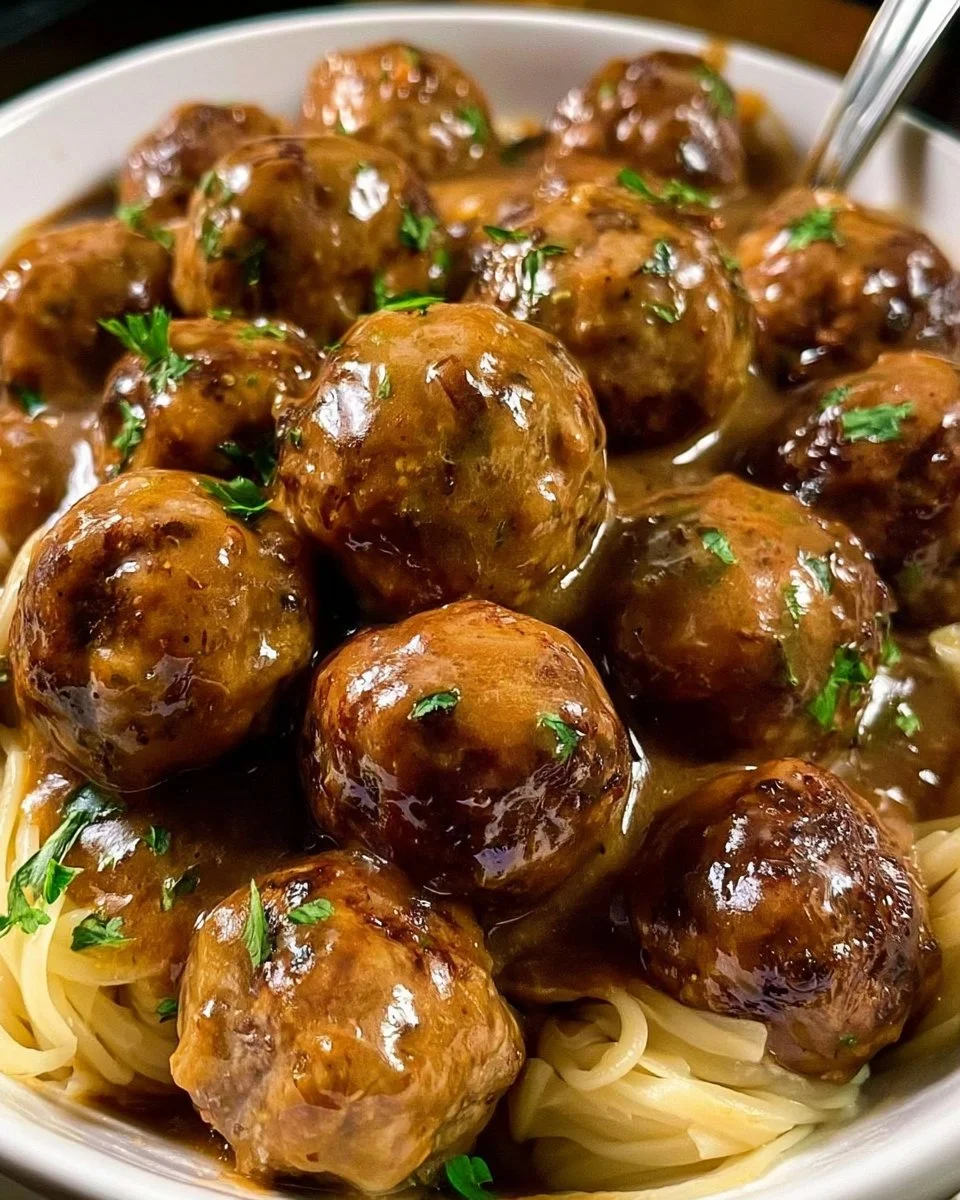 Delicious easy-to-make crockpot meatballs served in a bowl