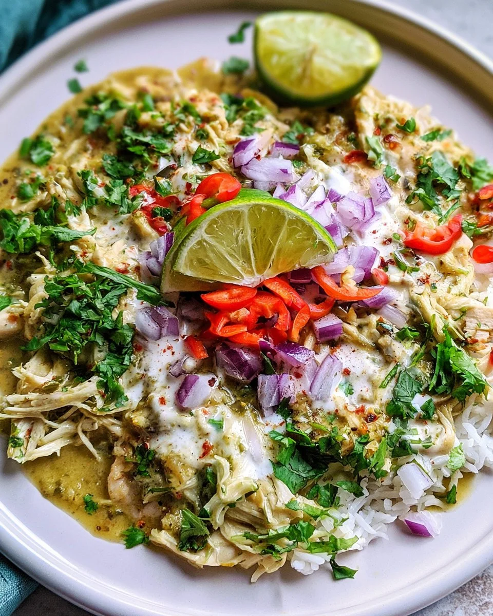 Slow cooker salsa verde chicken recipe with vibrant flavors and tender meat