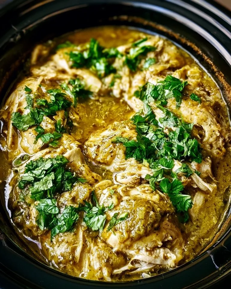 Easy salsa verde chicken cooked in a crockpot for flavorful meals.